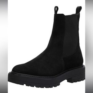Sam Edelman Laguna Chelsea Boot Lug Sole Waterproof in Black Suede